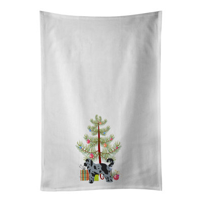 Ensemble de 2 essuie-tout de Noël blanc Aussiedoodle # 2