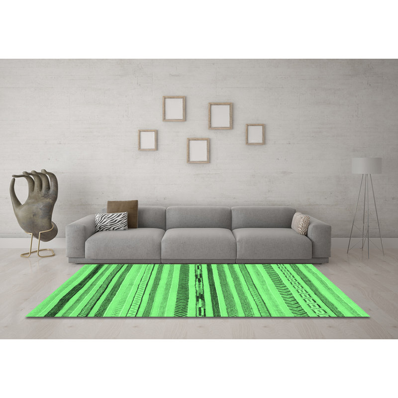 Alzbetka Washable Geometric Indoor Rug, Square 4'
