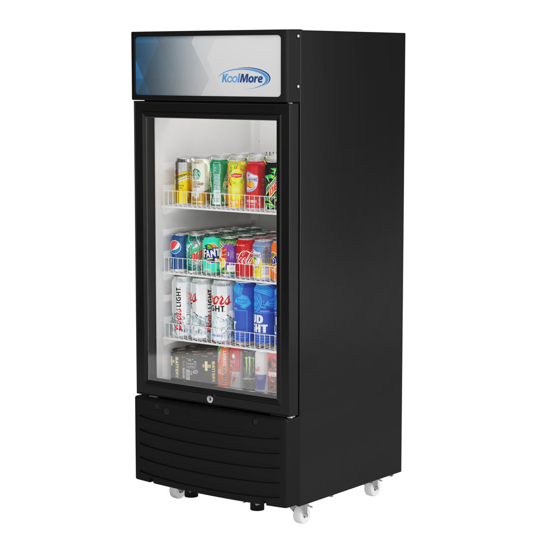 6 cu. ft. One Glass Door Commercial Display Merchandiser Refrigerator (KM-MDR-1D-6C) KoolMore