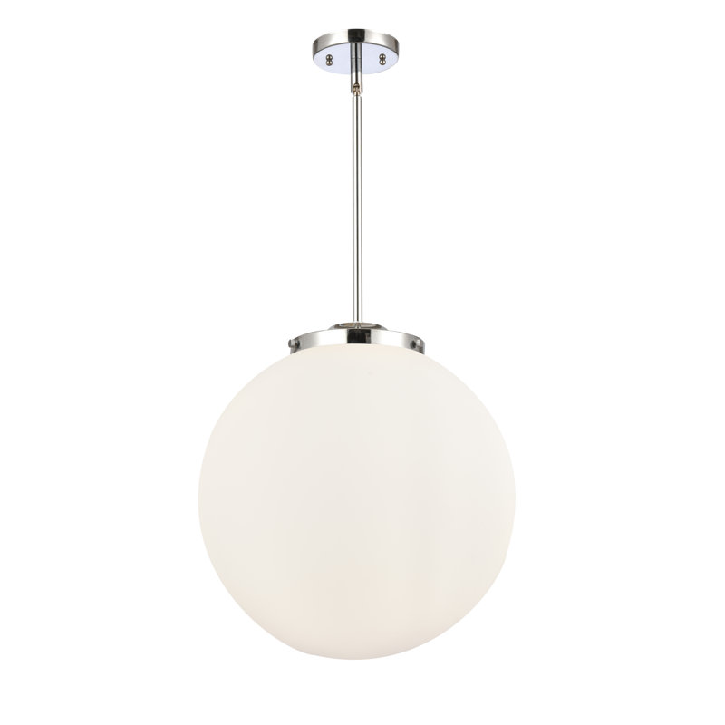 Frederick 3 - Light Sphere Pendant, 17" H x 16" W x 16" D, White, Silver