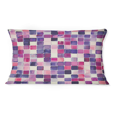 Coussin lombaire rose Mid-Century Mosaic Tiles II - Mid-Century