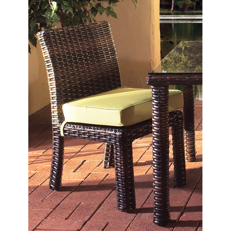 Ensemble repas 7 pièces avec coussin Losey, Sunbrella® ‑ Dupione péridot, Espresso