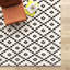 Byrne Geometric Handmade Flatweave Wool Black/Ivory Area Rug-161090695