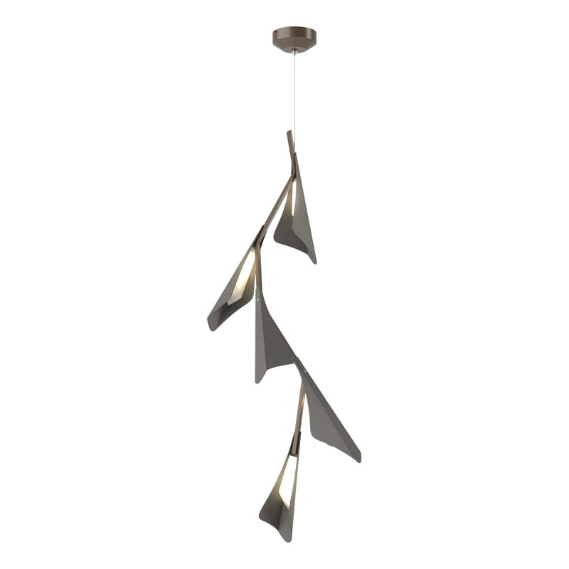 Plume 5 - Light Unique/Statement LED Chandelier, Bronze, Natural Iron