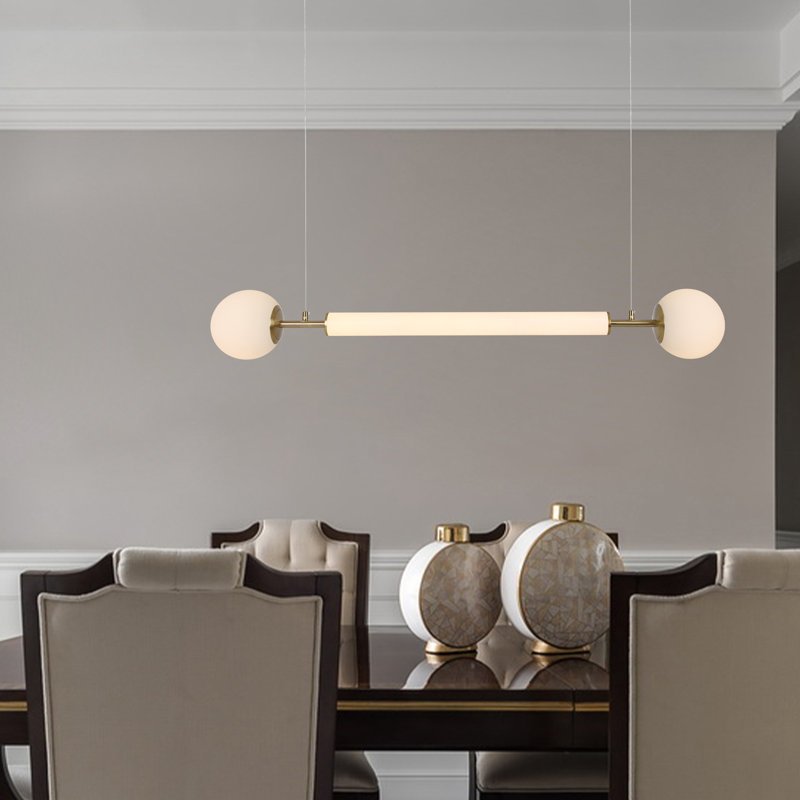 Lustre linéaire à DEL avec lumière et lumière blanche chaude