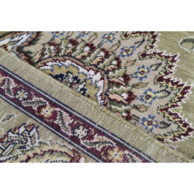 Tapis oriental vert en laine noué à la main Manchuria, Rectangle 8'9" x 11'9"