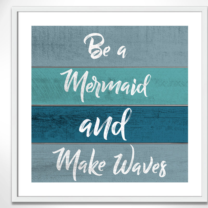 «Be a Mermaid», art, H 9 po x l 9 po x P 1,19 po, Encadré de boîte blanc