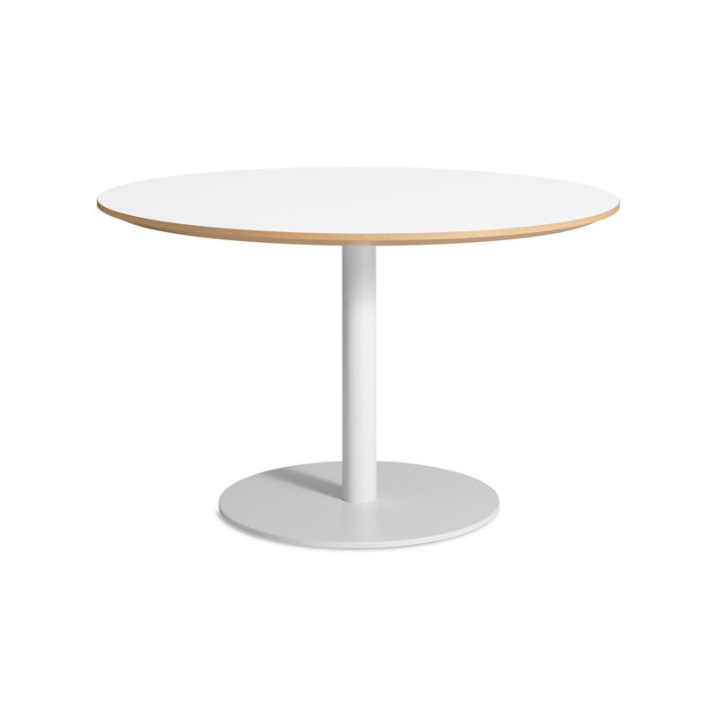 Easy Round Dining Table, 29" H x 48" W x 48" L, Walnut, Matte White