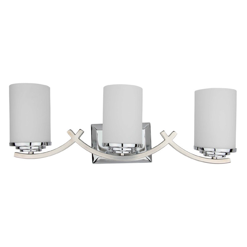 Éclairage pour meuble-lavabo 3 lumières Qualls, Chrome, Transparent