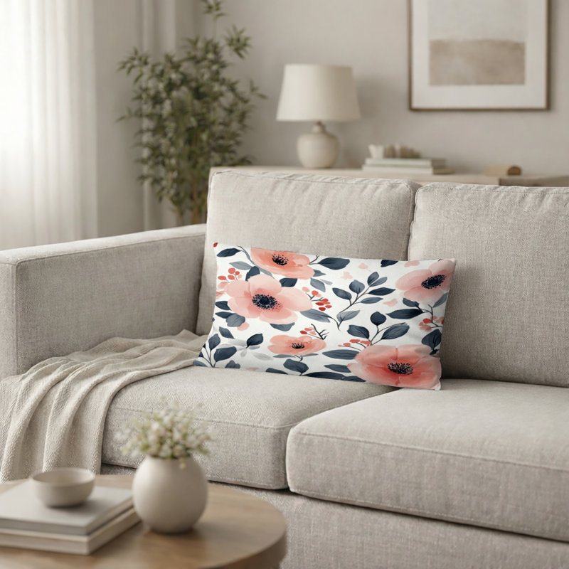 Coussin Floral, H 12 po x l 20 po