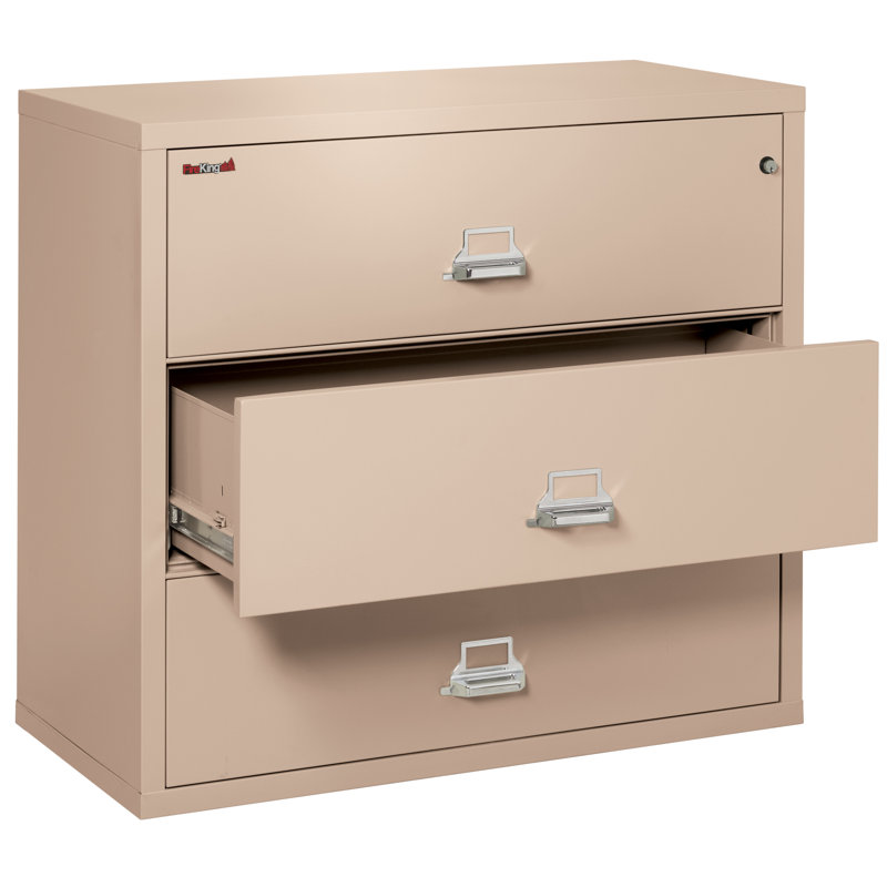 3 - Drawer File Cabinet, Champagne, Key Lock