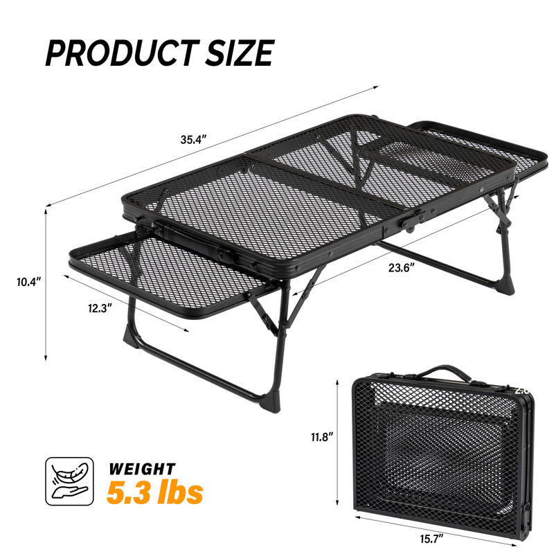 3Ft. Black Patio Rectangular Folding Table