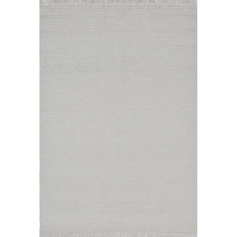 Tapis gris clair tissé à la main Deantwan, Rectangle 8 x 10