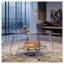 Table basse carrée de 80 cm (31,5 po) avec structure en métal de style rétro minimaliste et double couche de verre trempé, finition argentée.
