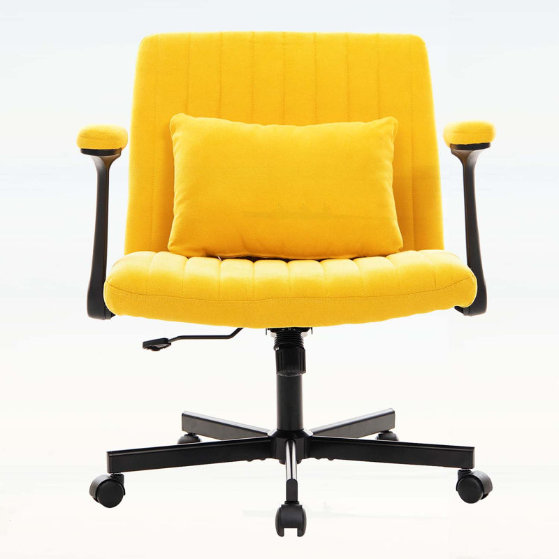 Chaise de bureau ergonomique à roulettes, Jaune