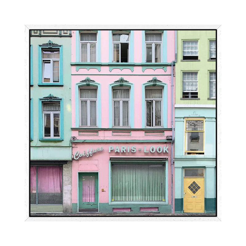 Paris Look 1 Piece Wall Art on Canvas, 66.04cm H x 66.04cm W x 3.81cm D, White Framed