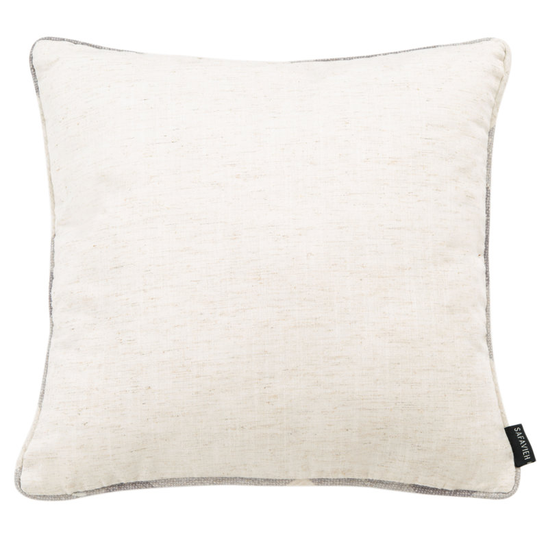 Fernla Plaid Reversible Throw Pillow, Gray/White