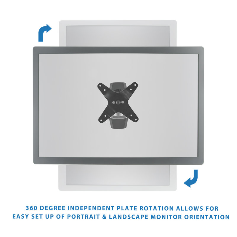 Silver and Black Aluminum Wall Mount Monitor Arm
