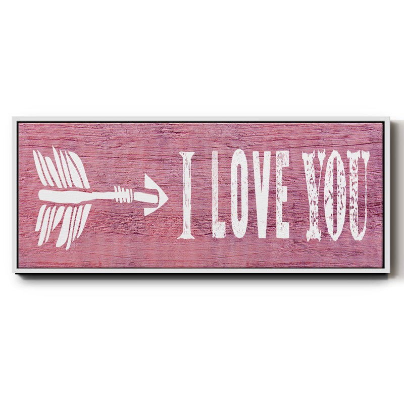 «I Love You», toile encadrée, H 20 po x l 50 po