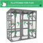 Grande cage à chat en bois pour chat avec plusieurs plates-formes, grande porte d'entrée, toit imperméable gris 60 po