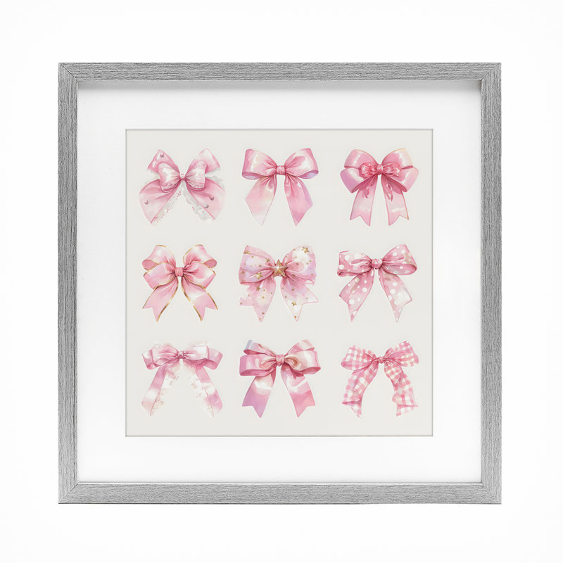 Ribbon Bow Styles Grouping, impression encadrée sous verre, design by Creative Studio, Cadre de ferme gris, H 13 po x l 13 po