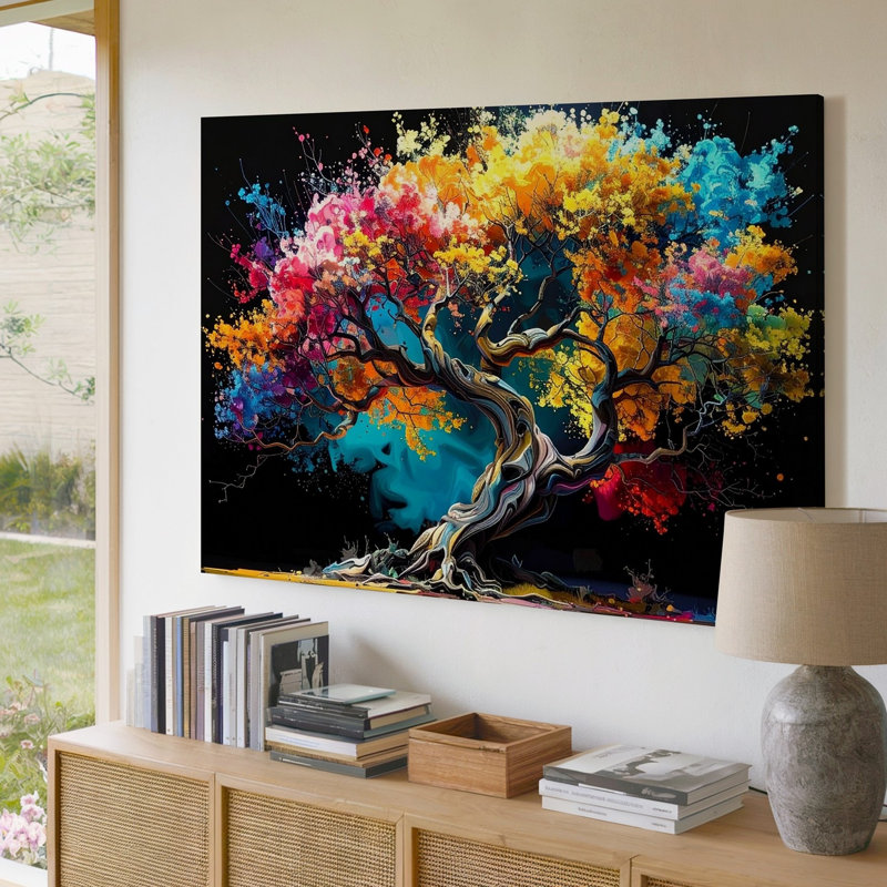 Art mural sur toile électrique Roots Tree, H 9 po x l 12 po