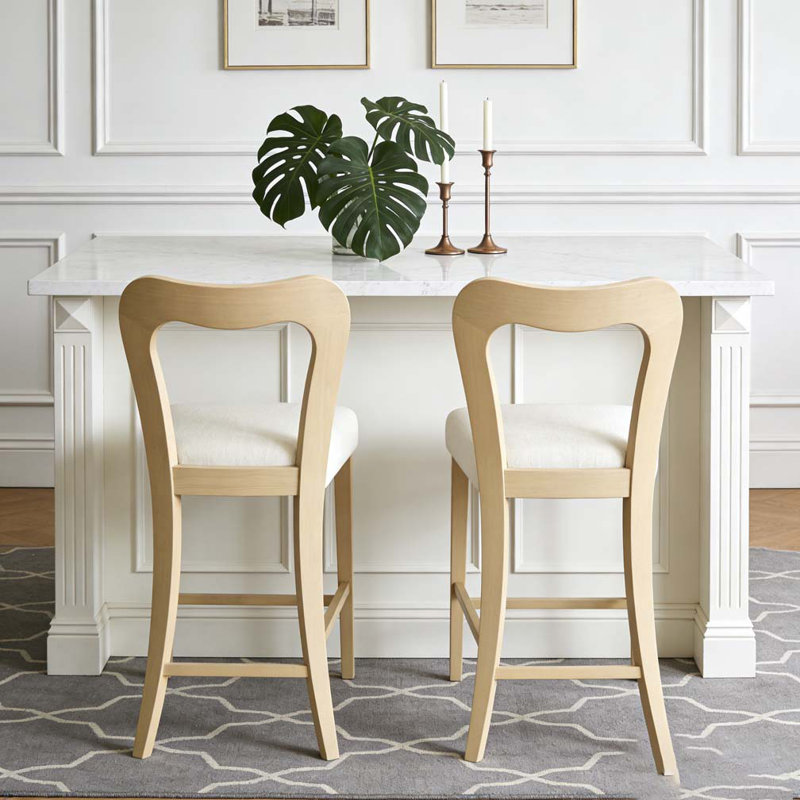 Ensemble de tabouret de comptoir, Beige, frêne naturel