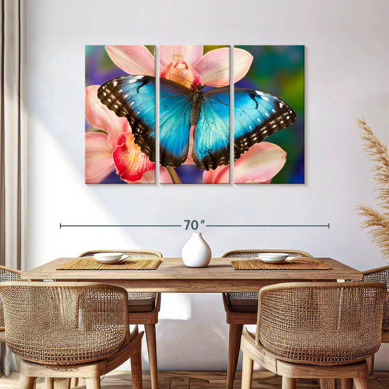 Butterfly On Orchids, 36" H x 57" W