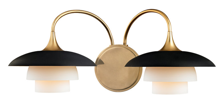 Barron 2 - Light Armed Sconce, Aged Brass