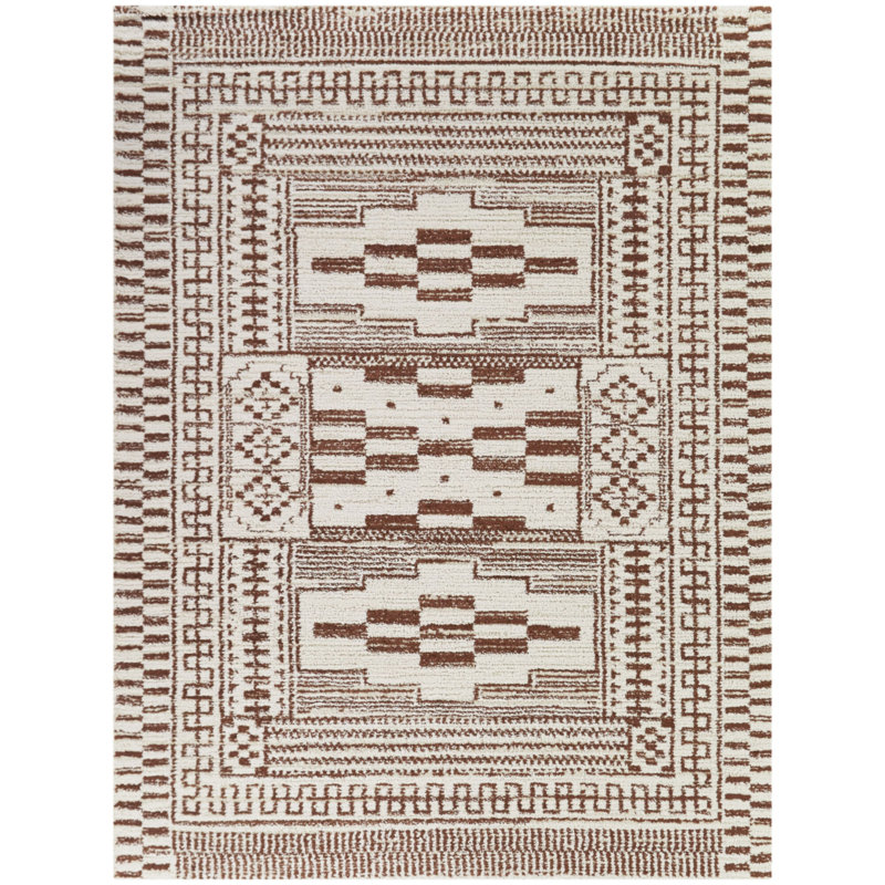 Fauina Geometric Indoor Rug, Rectangle 5'3" x 7'