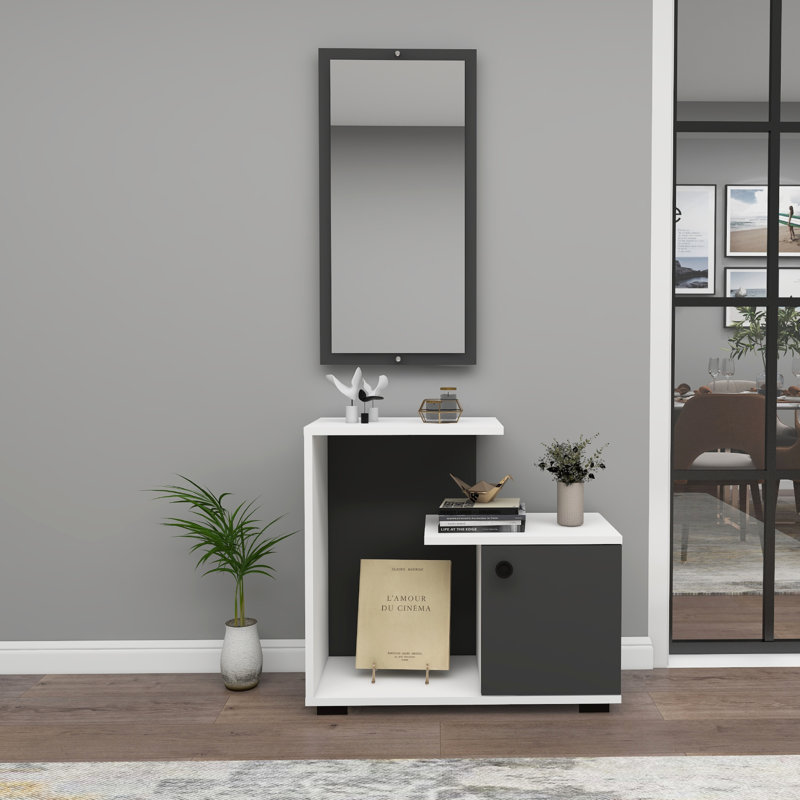 Lily-Lee 72cm Console Table, White/Anthracite