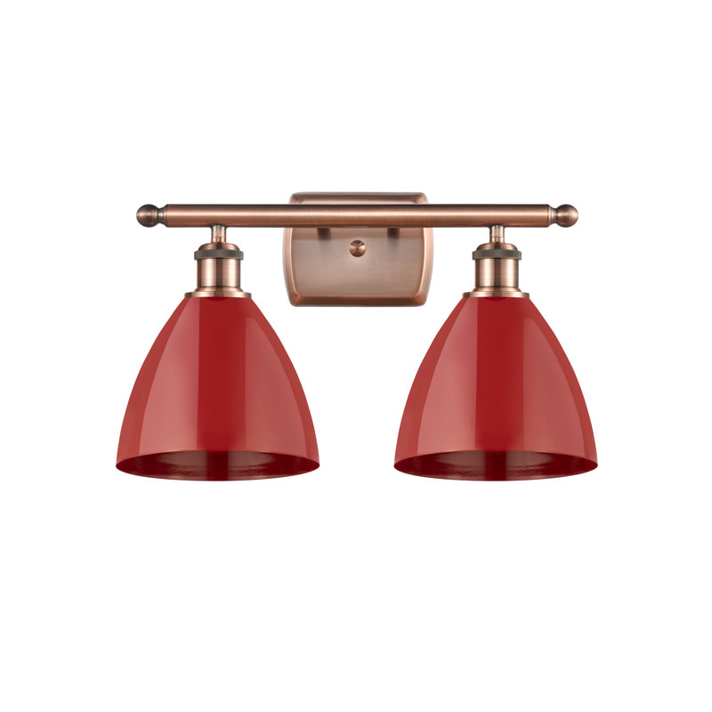 Amylee 2 - Light Dimmable Vanity Light, Antique Copper, Red