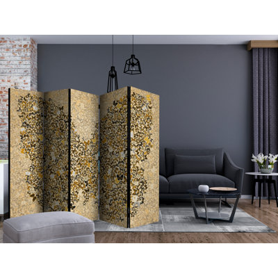 Gosdantin 225cm W x 172cm H 5 - Panel Solid Wood Folding Room Divider