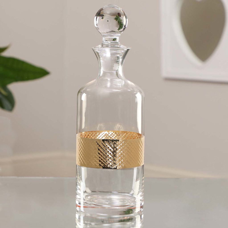 Sansom Diamond Embossed Gold 1L Whiskey Decanter