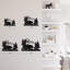 Bears in Forest Animal Mountains, décoration murale abstraite moderne en métal noir-94207898-94207899
