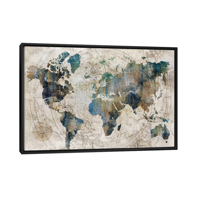 " Celestial Map " by Isabelle Z, 40" H x 60" W, Black, Picture Framed Canvas