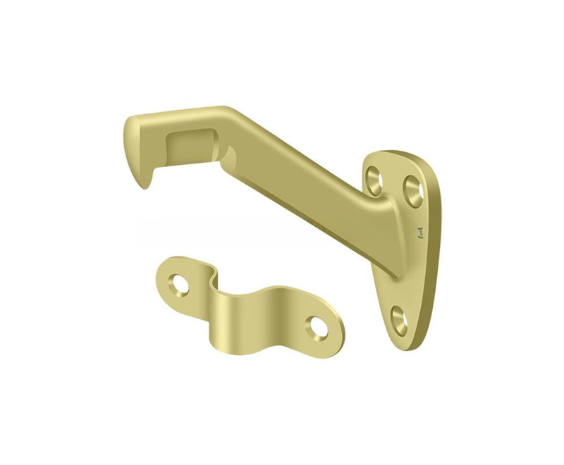 3.26" Projection Hand Rail Brackets, Polished Brass