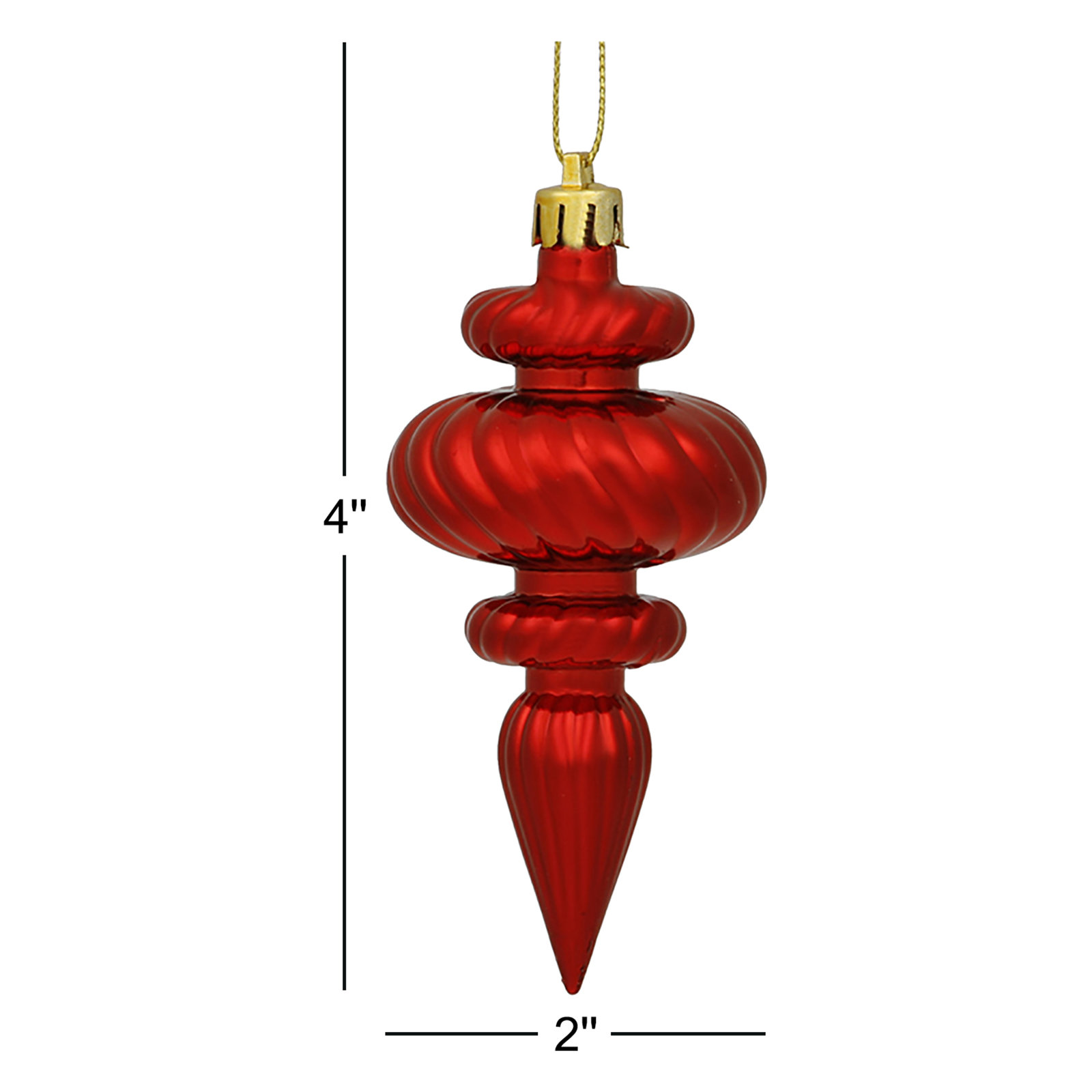 Mercury Row® 4" Shatterproof Finial Ornament, Red