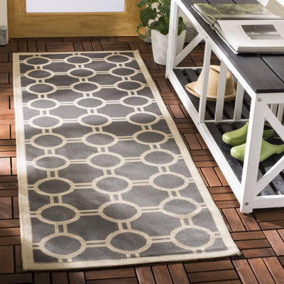 Arneshia Geometric Anthracite/Beige Area Rug