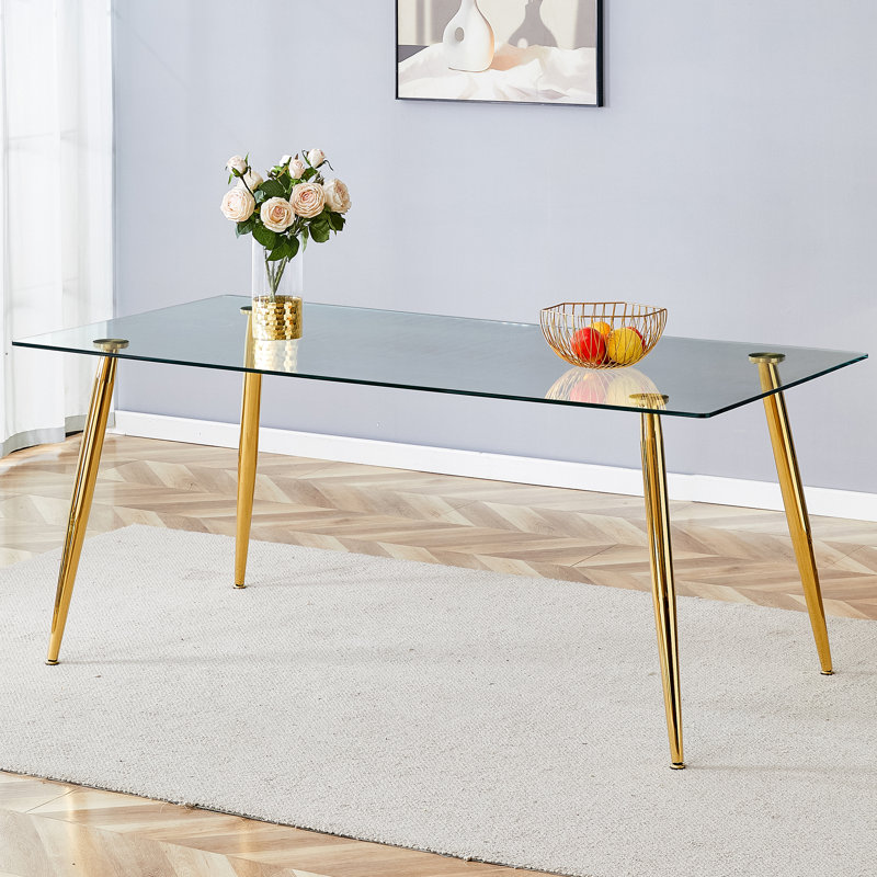 Table de salle à manger Elegant Modern, Doré