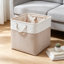 13 cubes de rangement 13 x 13 pouces, bacs de rangement pliables en tissu avec poignées, panier pliable pour organiser les vêtements, les jouets, les livres, blanc et beige