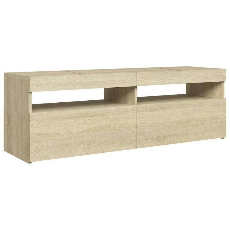 Stankiewicz TV Cabinet with LED Lights 120x35x40 cm, Brown