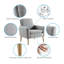 Fauteuil d'appoint en cristal de 29 po de large, recouvert de lin, avec accoudoirs.-1840298424
