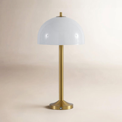 20" Glass Lampshade LED Table Lamp