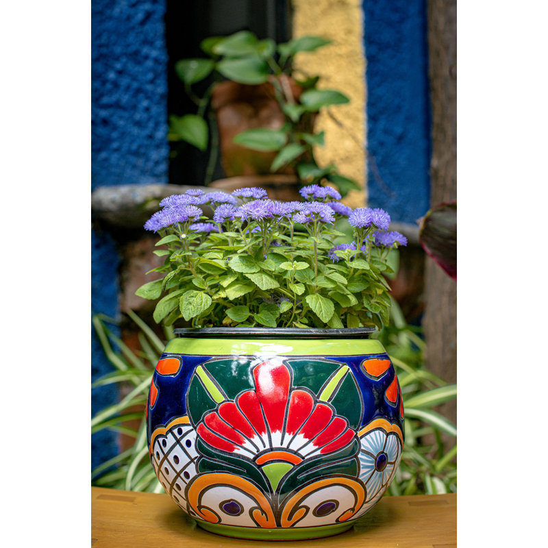 Pot à fleurs vert Talavera Baul, 7,5 po x 11 po x 11 po