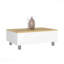 Table basse à plateau relevable avec compartiment de rangement finition chêne clair