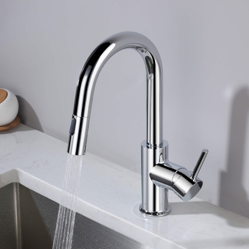 Robinet de cuisine à poignée simple Luxe, Chrome