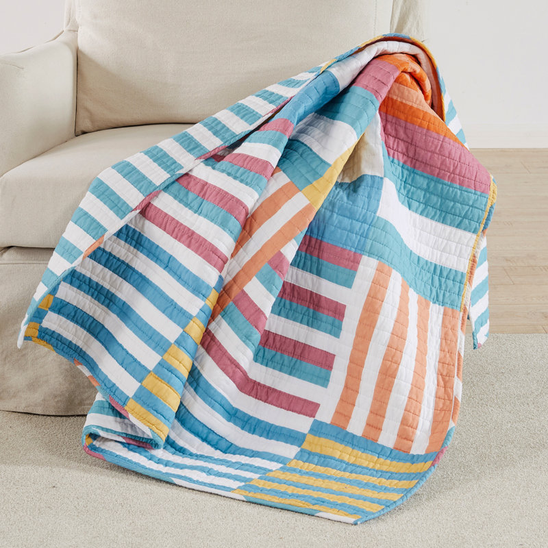 Sol Stripe Patch  Quilted Throw