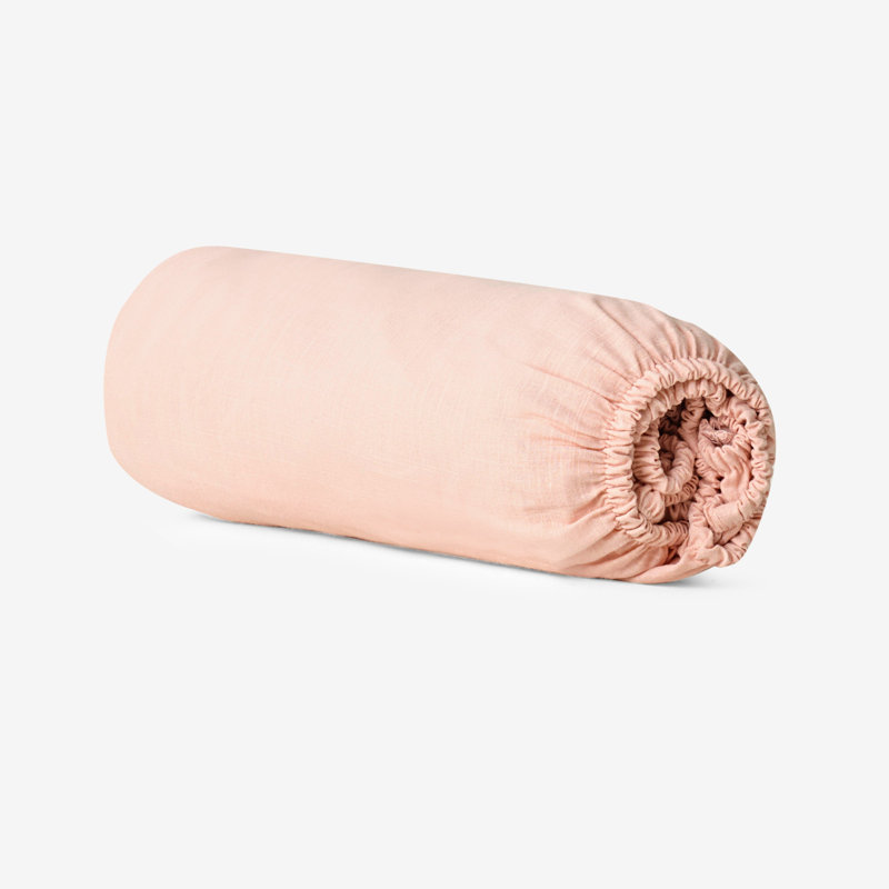Jarvous Sateen Plain Weave Fitted Sheet, Powder Pink, Super King