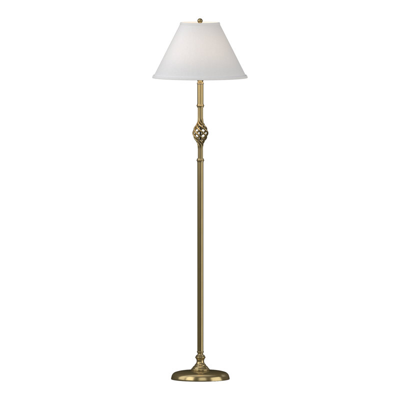 Lampe sur pied 45 "Twist Basket, Anna ton naturel, Laiton moderne